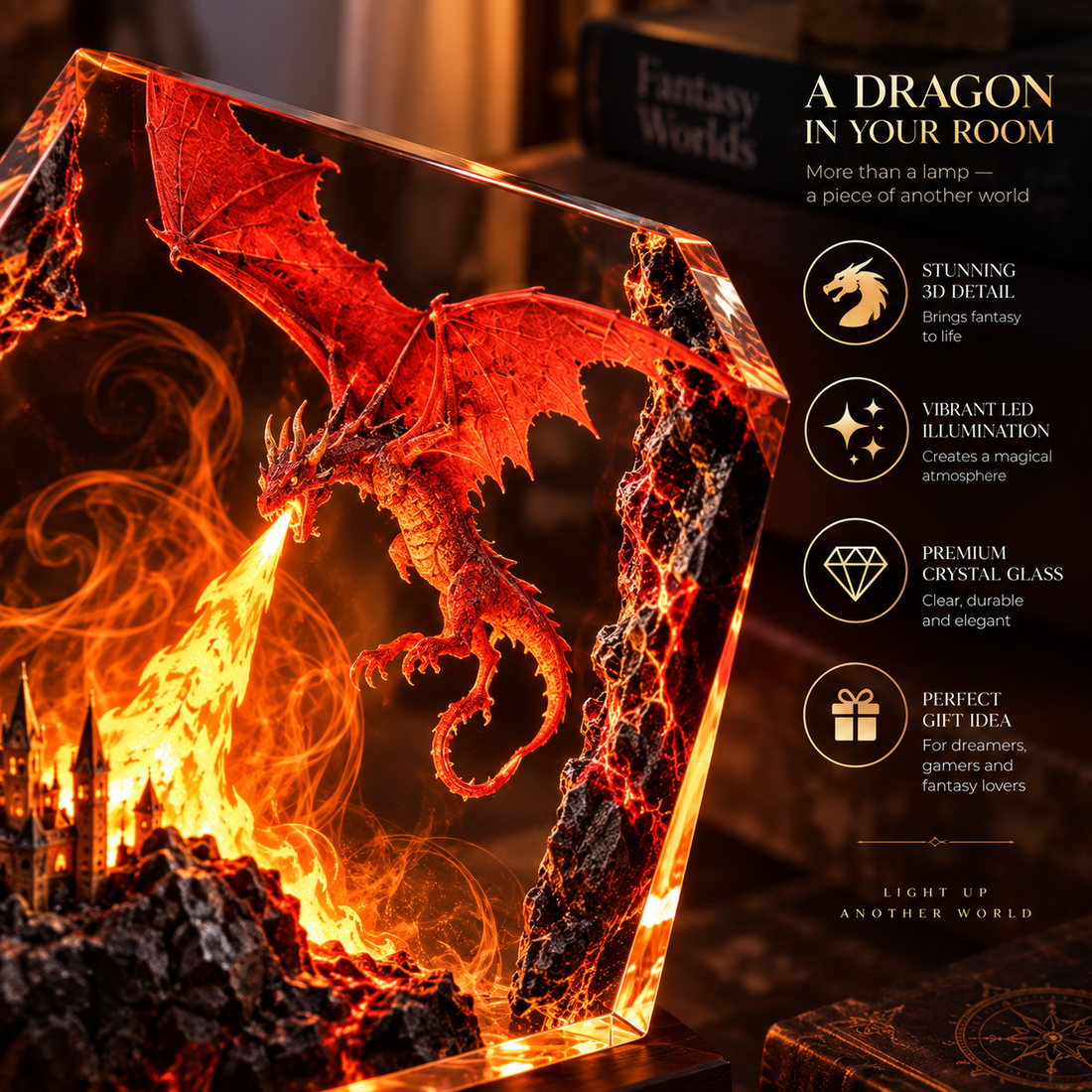 Fire Dragon Halloween Lamp By Loevry