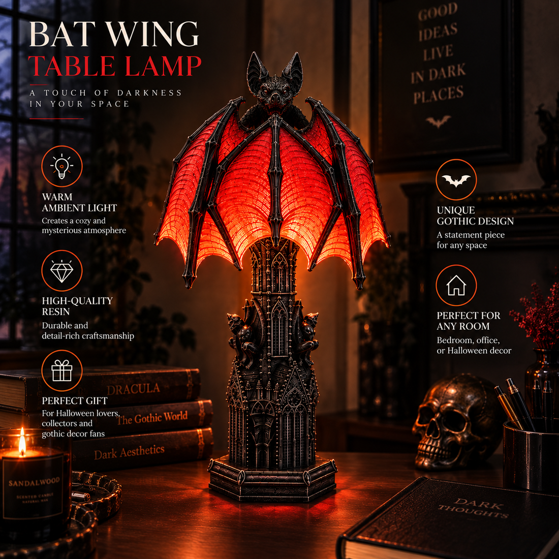 Bat Halloween Lamp By Loevry